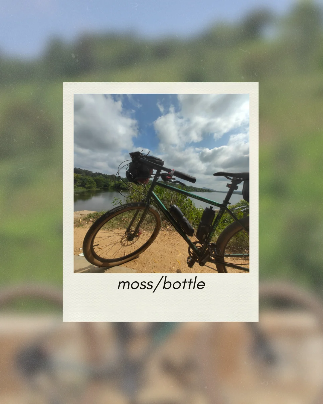 Photo collage of Mossbottle, my Scolarian Kettlexpress touring bike